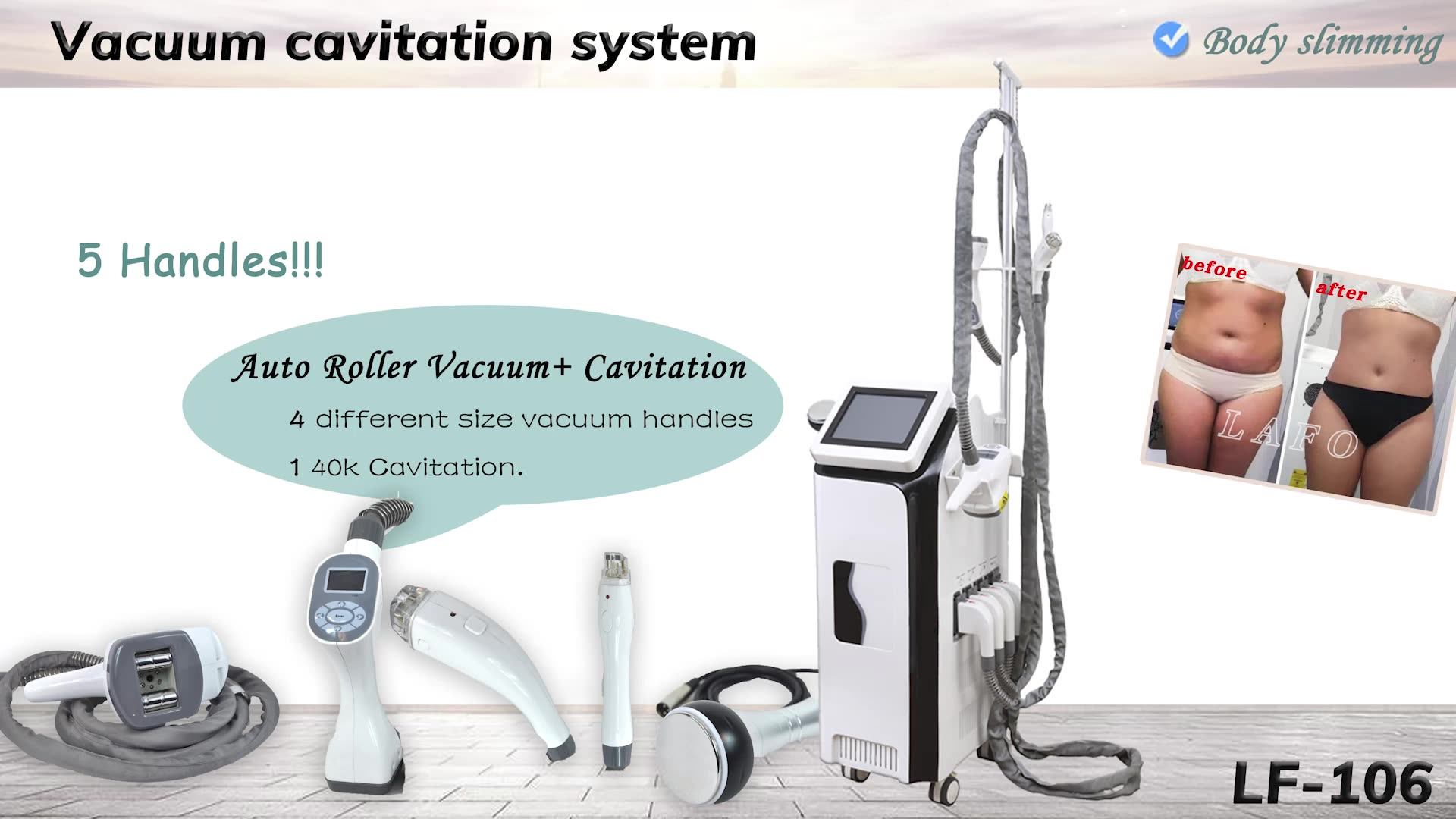 Lf106 Body Slimming Cavitation Vacuum Roller Suction Cellulite Massage