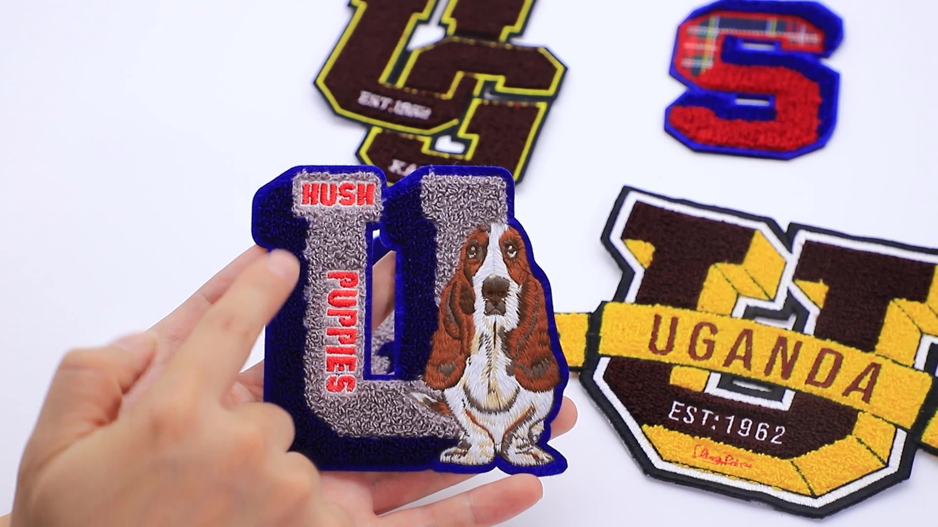 Designer Logo Rhinestone Pearl Woven Custom Iron On Embroidery Chenille