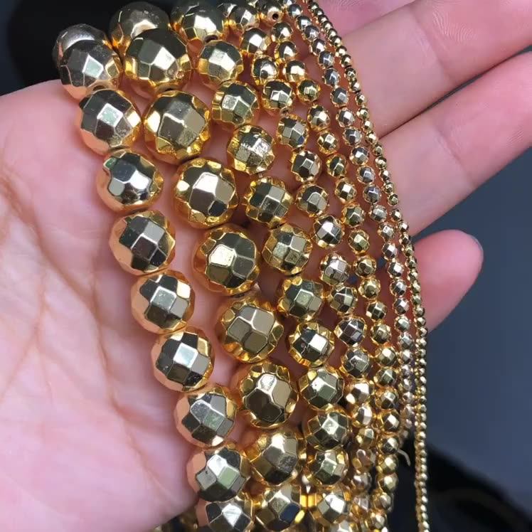 Wholesale 2/3/4/6/8/10/12MM 15inch Faceted 18K Gold Plated Color - Main Image