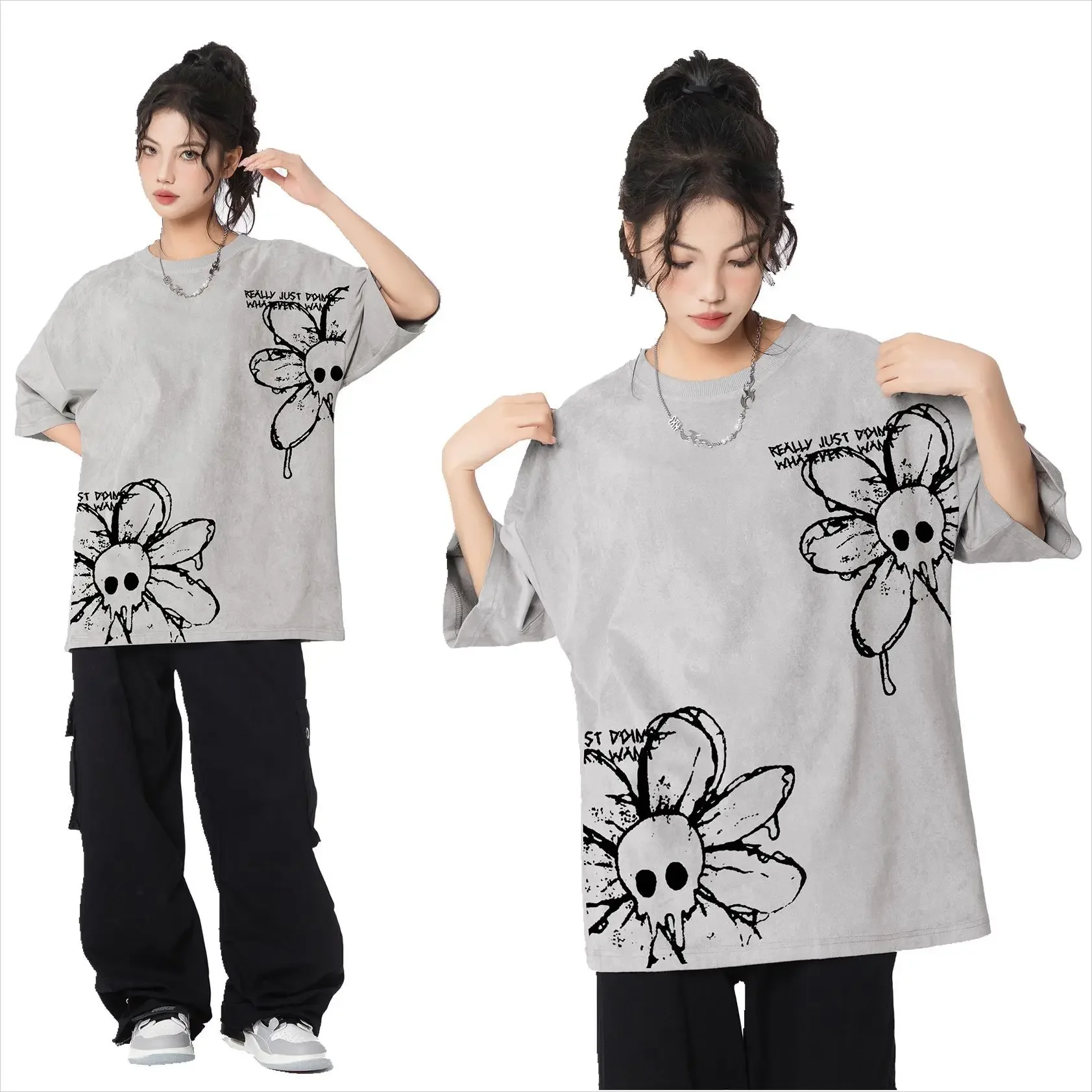 Spring retro trend short sleeve T-shirt for leisure