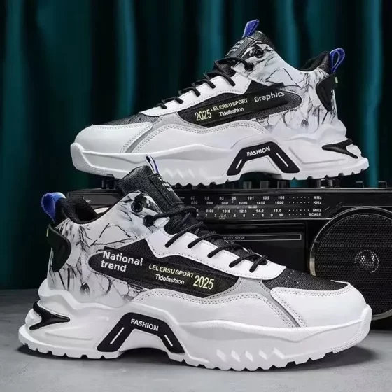 Autumn High-top Men's Shoes Fashion New White Sports Shoes Male Students Ins Trendy Running Casual Torre Shoes
