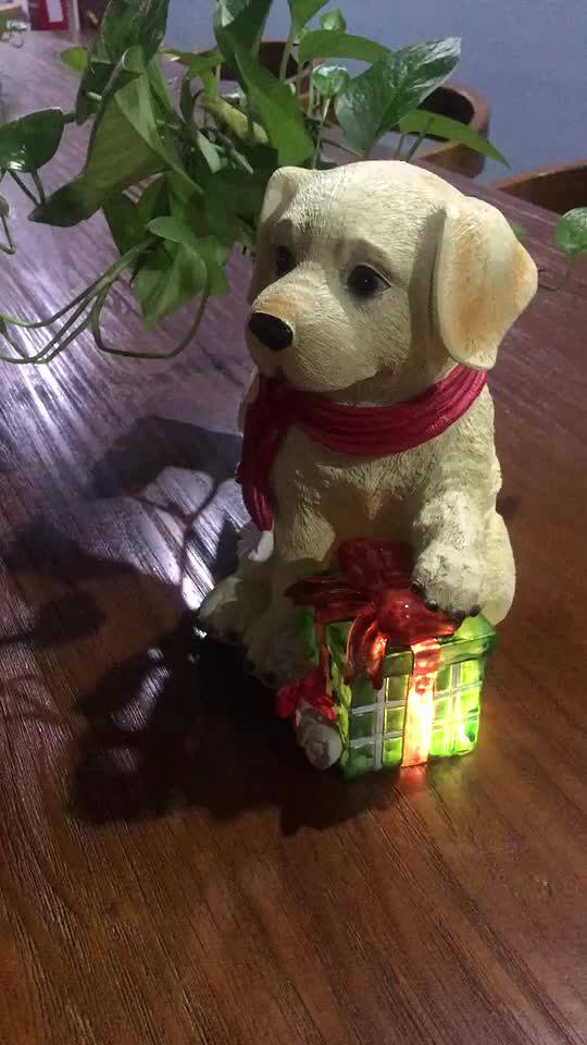Polyresin Outdoor Solar Lighted Christmas Holiday Dog Statue Buy Dog Statue,Christmas Holiday
