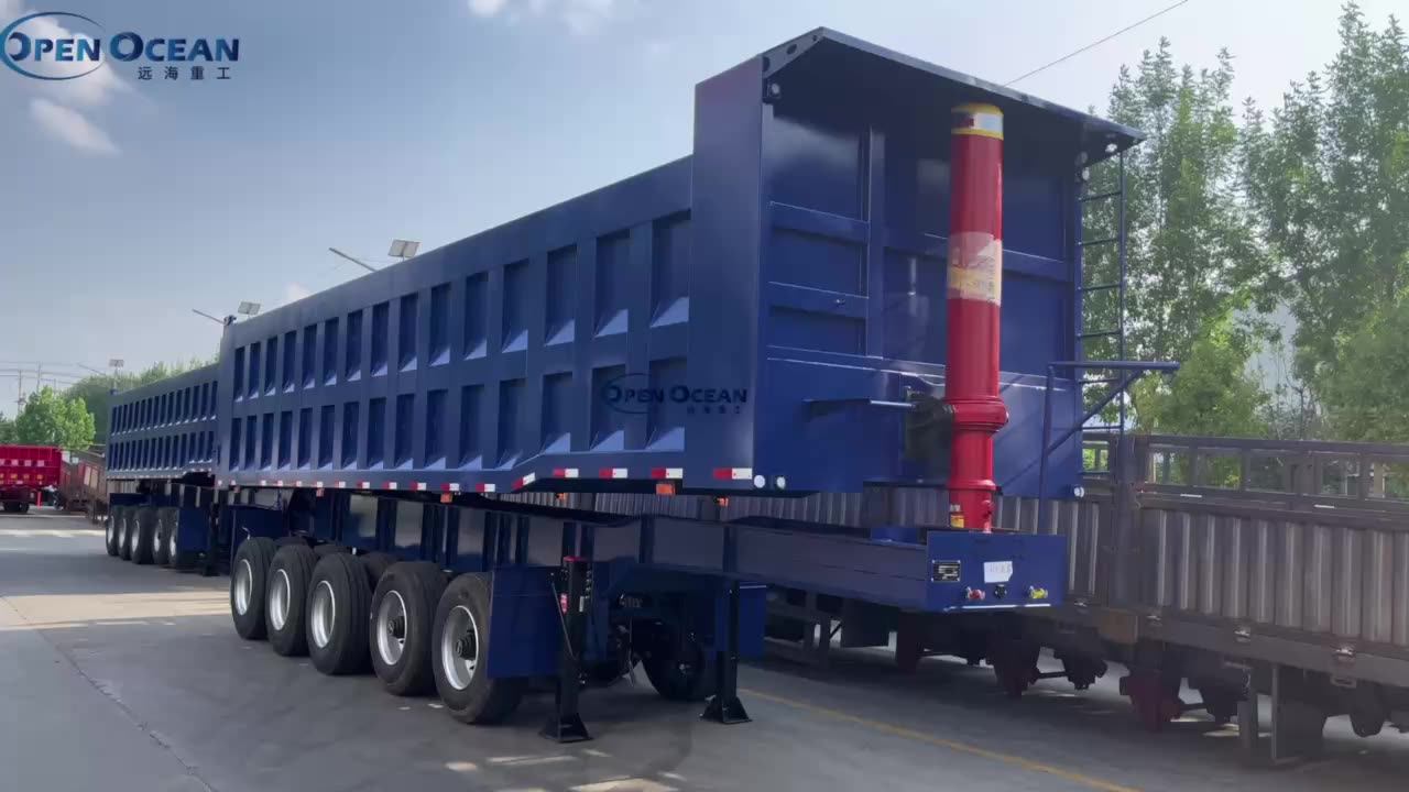 5 Axle 80ton Hydraulic End Dump Trailer Rear Tipper Truck Semi Trailer