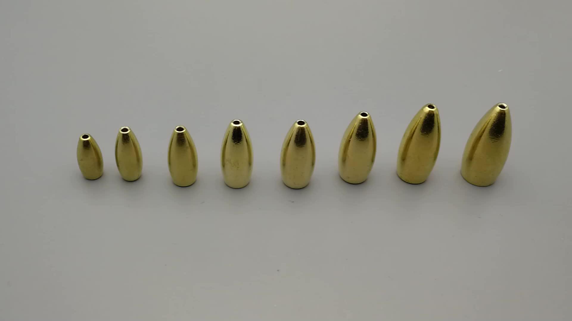 Full Sizes In Stock Brass Worm Fishing Weights,Fishing Brass Bullet