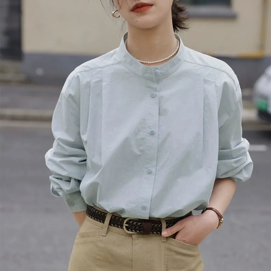 Cotton autumn retro shirt
