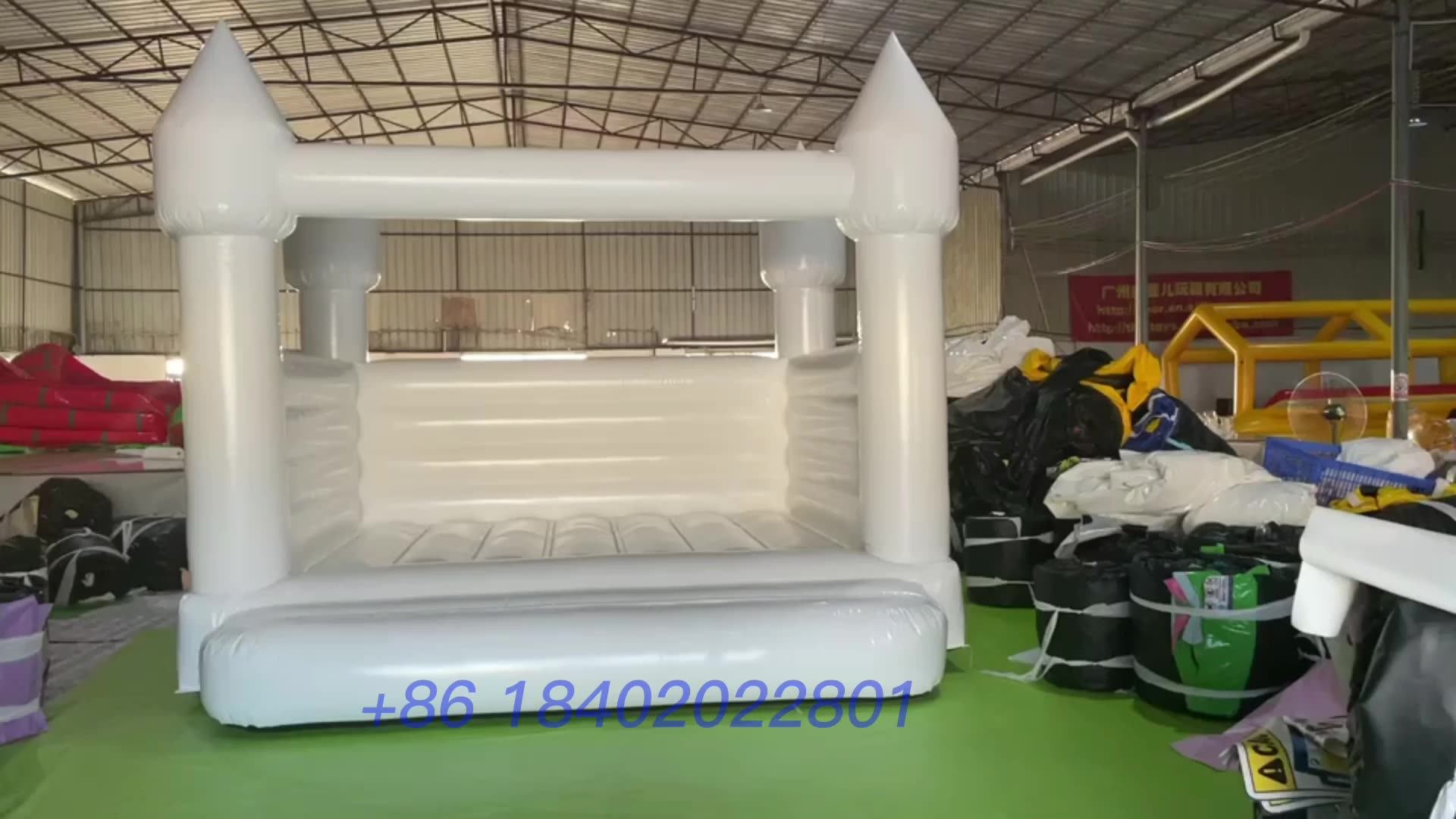 Commercial Pvc Inflatable White Wedding Bouncy Castle With Cover /white