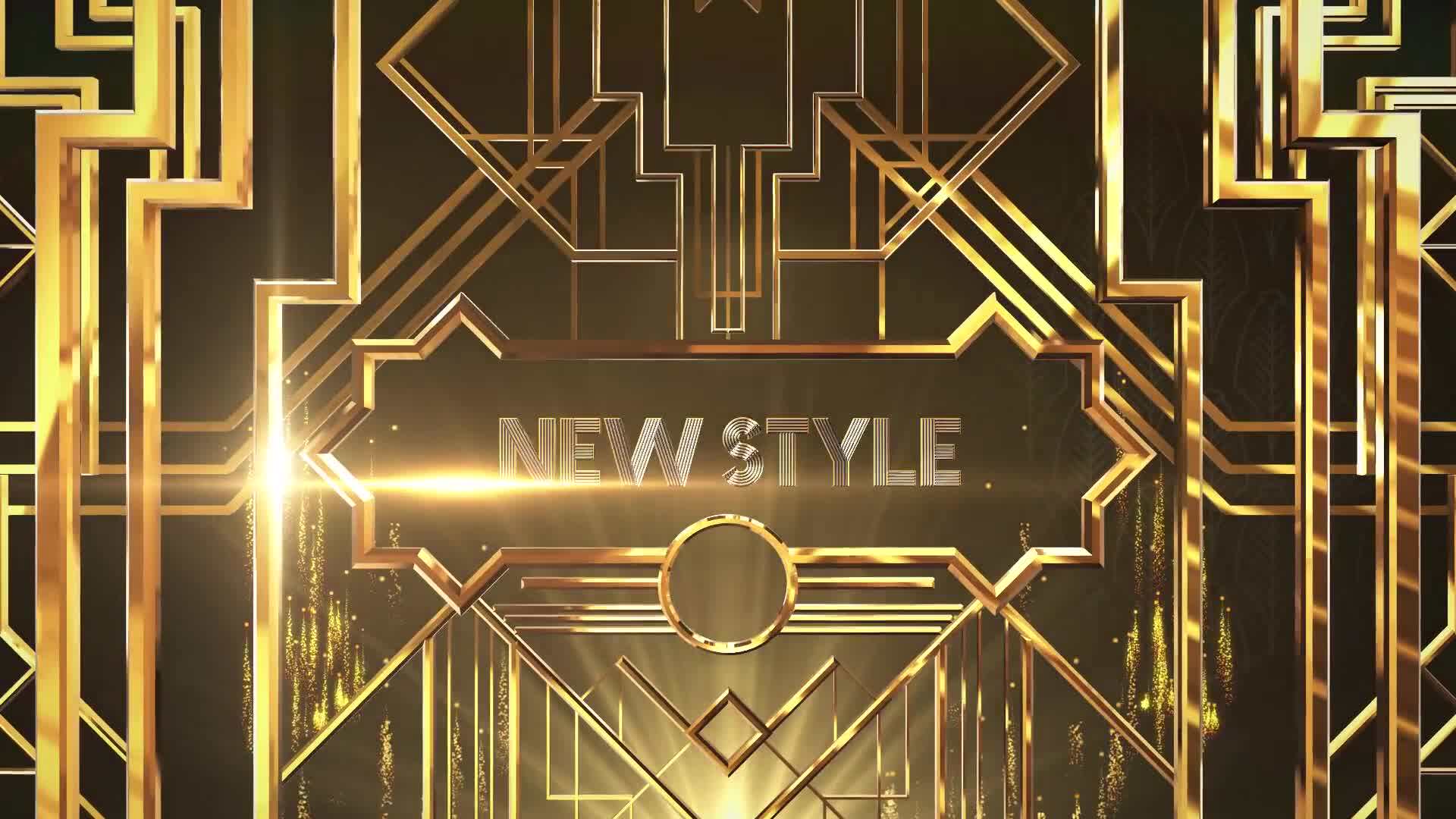 AE模板 大气奢华金色金属立体文字字幕标题企业年会颁奖典礼晚会开场视频宣传片 8.6