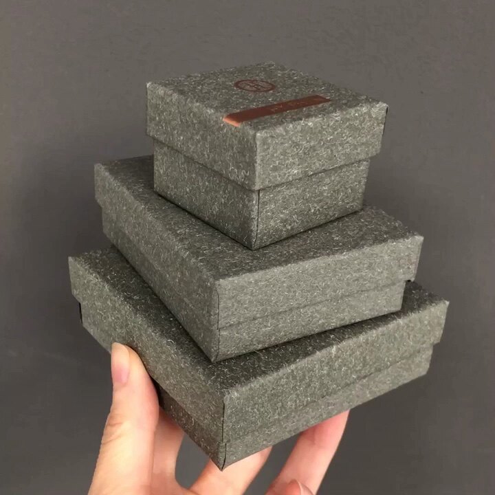 Gray Yiwu Jewelry Box Custom Lid And Base Jewelry Box With Foam Insert