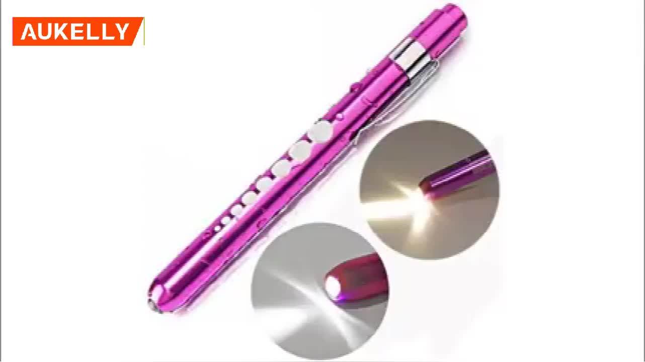 Promotion Led Yellow Light Eyes Checking Pocket Clip Pen Light Medical