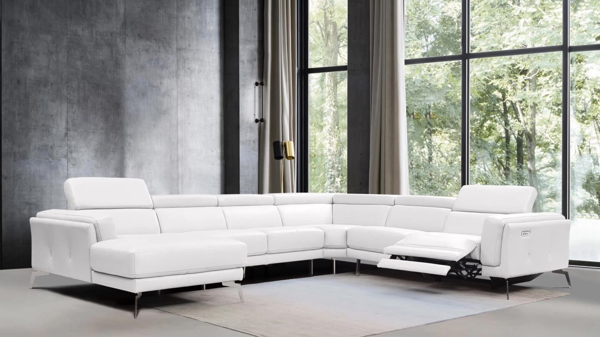 Modern Style C Shaped Furniture Italian Leather Couch Sectional Sofa