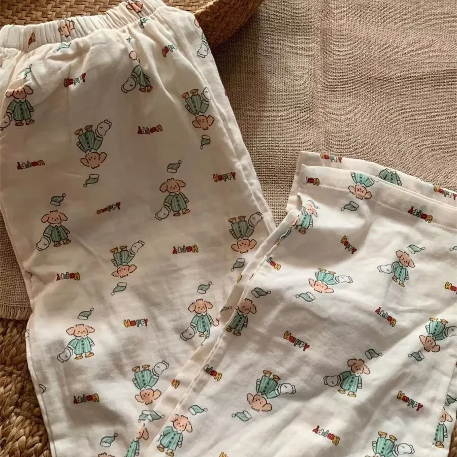 Cloud Cotton New Cartoon Pajama Pants Summer Women's Loose Wide Leg Casual Home Pants Women's Outer Wearing pajamas