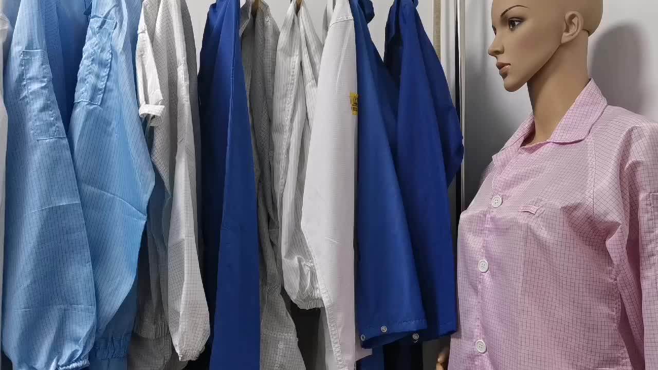 Disposable Non Woven Esd Garments With Conductive Thread Visitor Gown