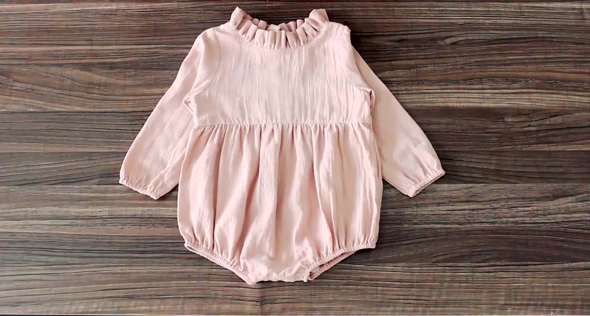 Cotton Linen Oversized Baby Clothes Organic Fashion Playsuits Baby