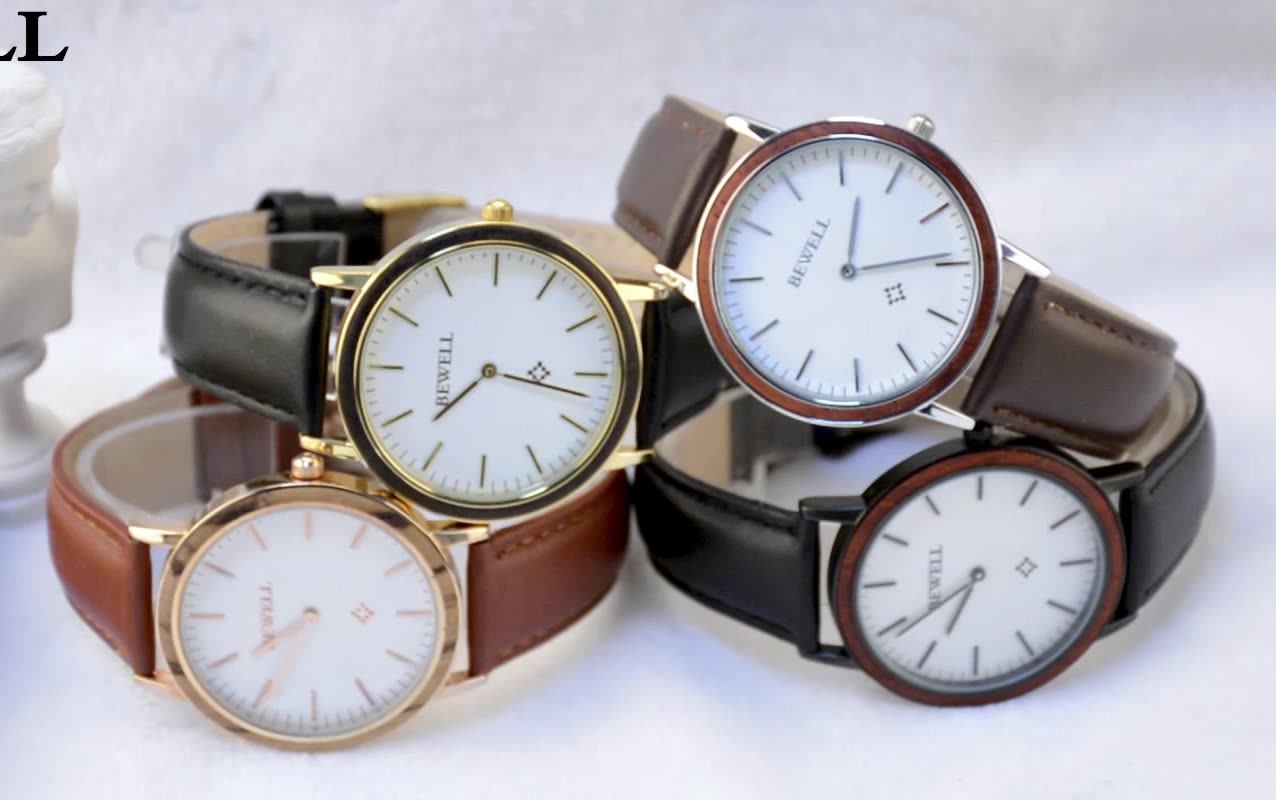 Bedate Women's Simple Two-Handed Wrist Watches Fashion Leather