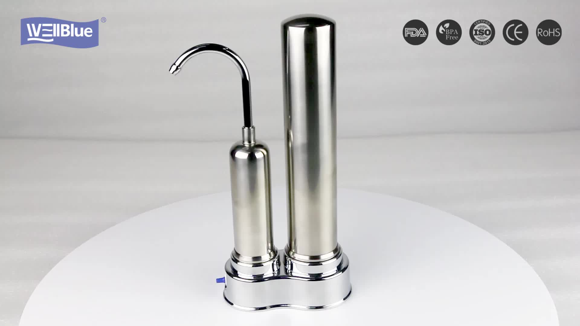 304 Stainless Steel Faucet Ceramic Water Filter With Double Filter