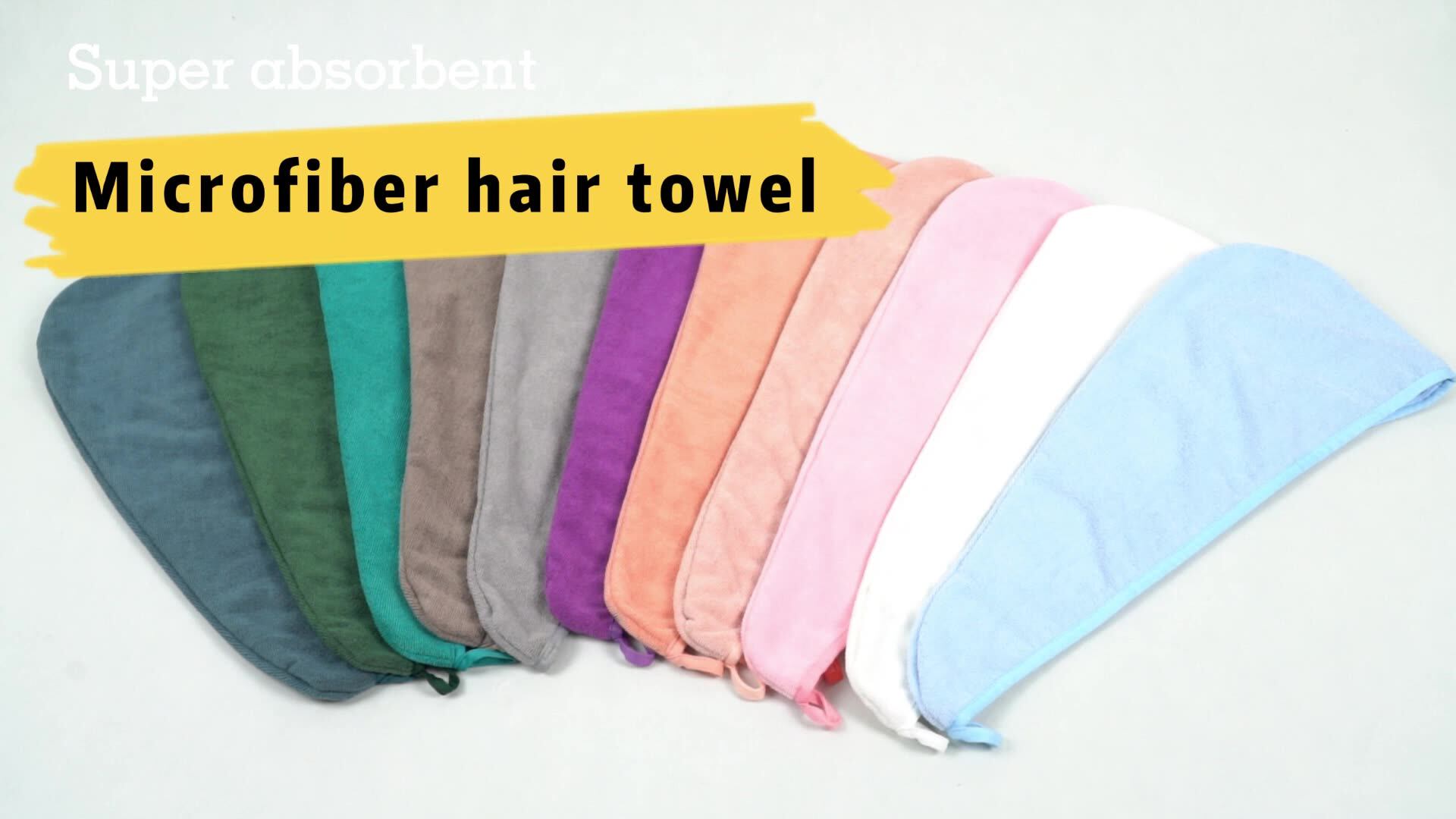 Custom Embroidery Soft Dry Ladies Microfiber Hair Towel 2 Pack Cap Towel Fast Drying Microfiber