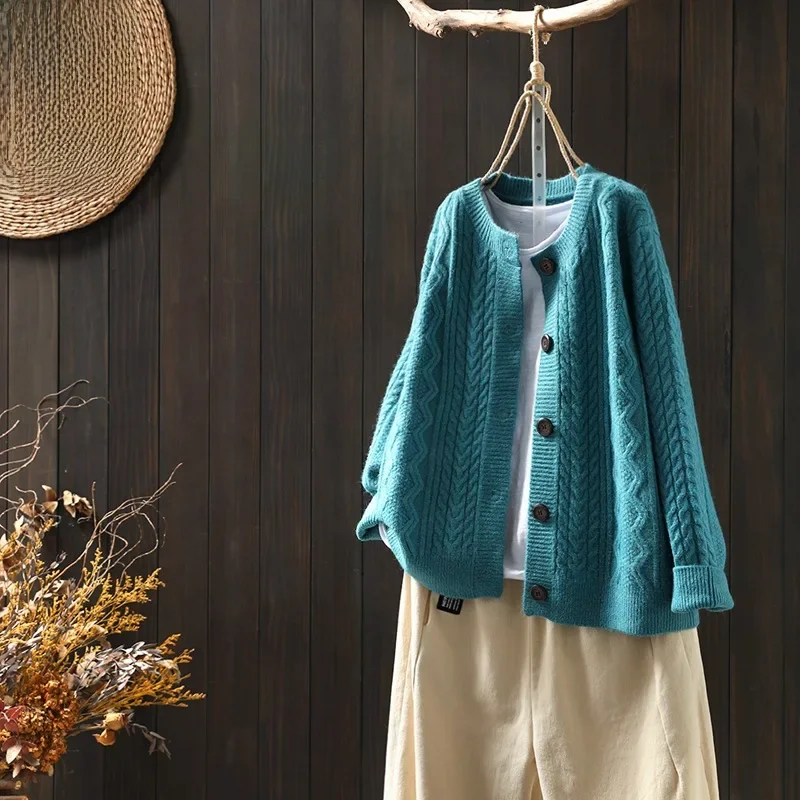Early Spring 2024 New Women's Knitwear Cardigan Loose Youthful and Stylish Top