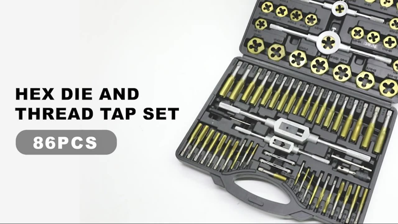 86 Pcs Professional Steel Sae Metric Tap & Die Gunsmithing Mini Thread