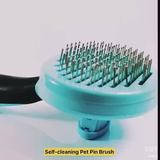 Pet Dog Selfcleaning Grooming Pin Brush Buy Selfcleaning Grooming