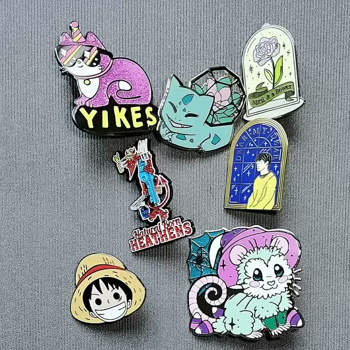 Wholesale Manufacture Cute Bulk Translucent Custom Hard Enamel Lapel