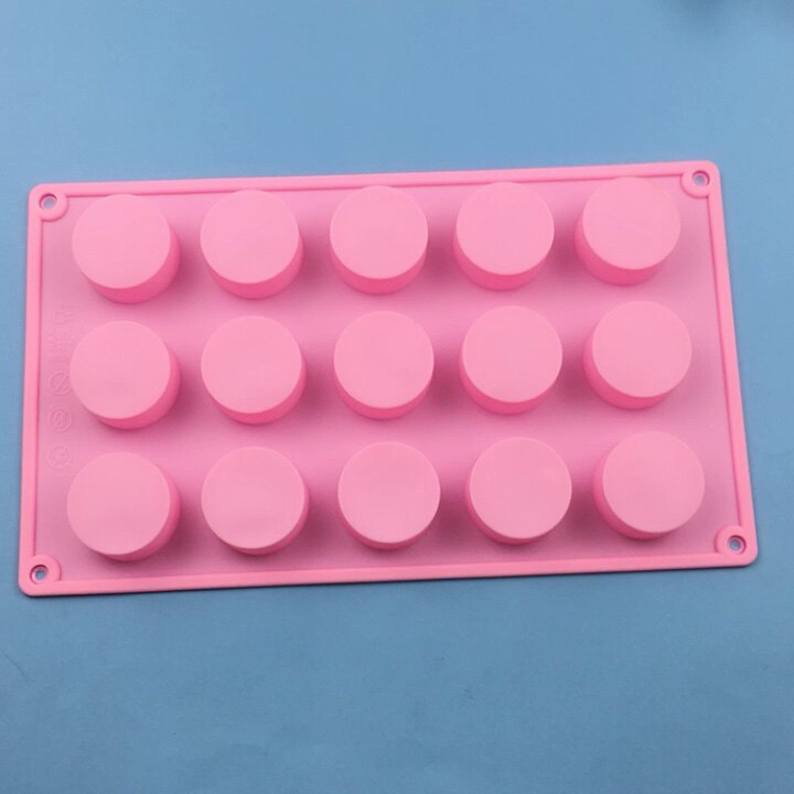 399 Stock Silicone Soap Mold Trays With 15 Hole Small Cylinder Silicone