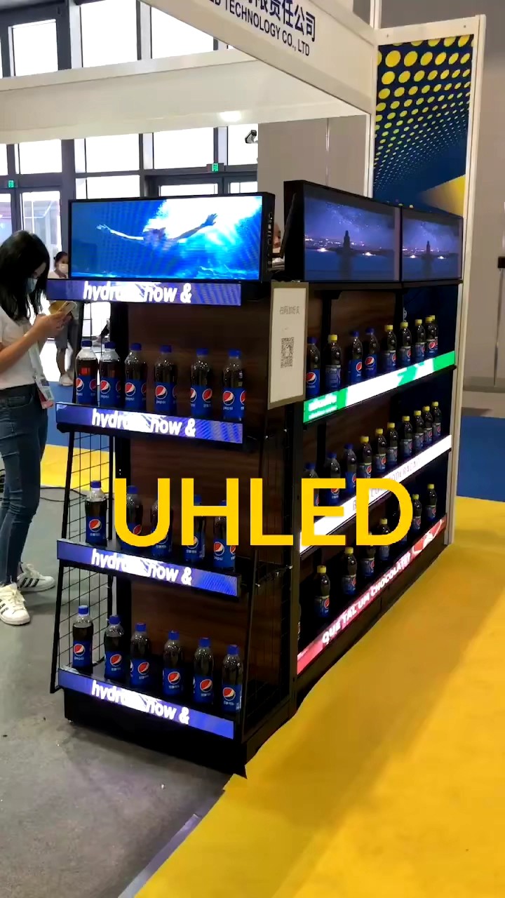 Uhled Supermarket Smart Retail Shelf Full Color Gob Led Strip Screen Shelf Edge Led Displays