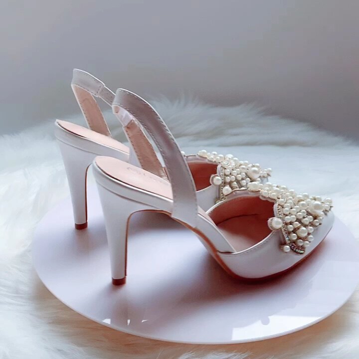 white high heel sandals for wedding
