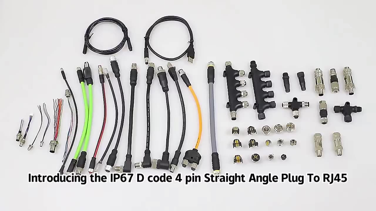 M12 Panel Mount Connector 4 Pin S Code Waterproof Welding Signal