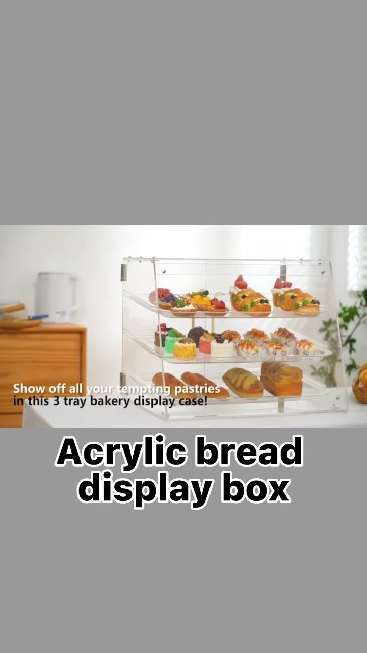 3tier Acrylic Bread Box Clear Acrylic Bread Display Box 3 Tray