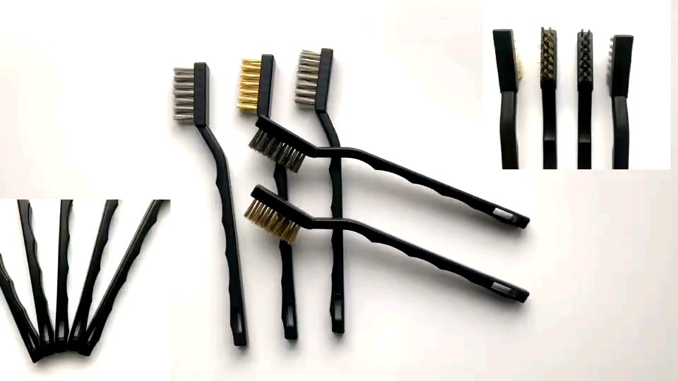 Small Pasltic Handle Tooth Style Dental Nylon Small Brass Wire Brush