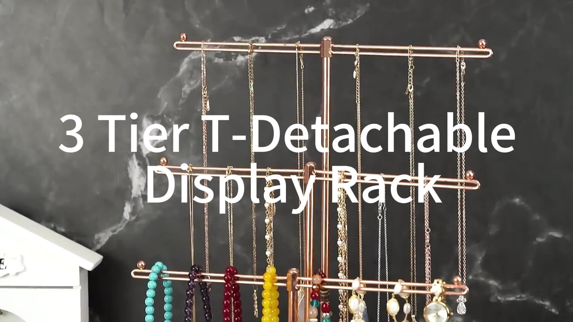 Commercial Modern Gold Iron Necklace Bracelet Jewelry Holder Stand