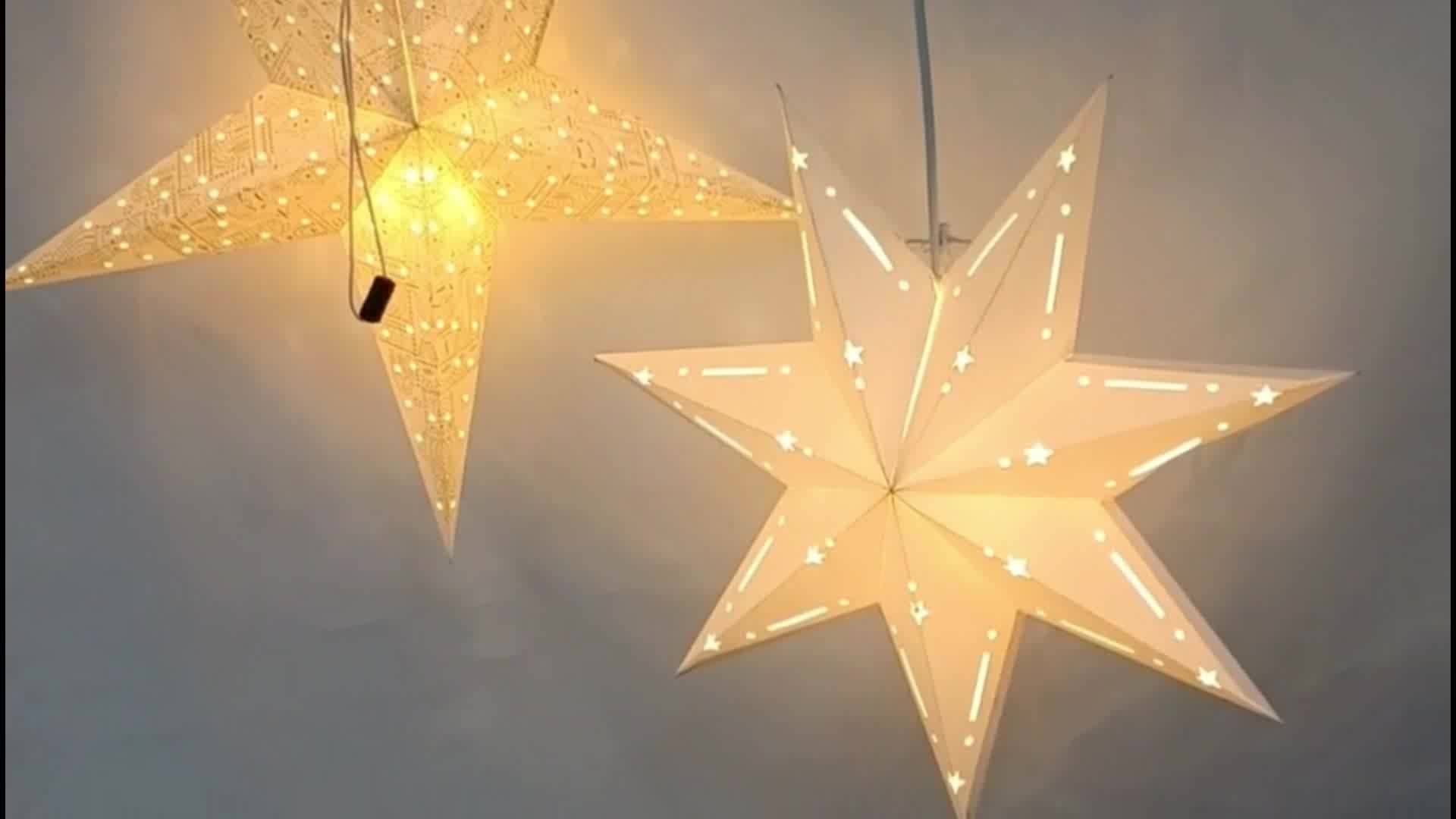 White Paper Star With 7 Points Home Deco Sar Shaped Lights Buy White