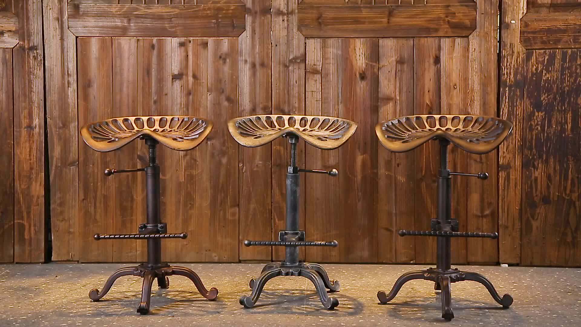 Vintage Indian Cast Iron Metal Tractor Design Seat Bar Stool Buy Bar