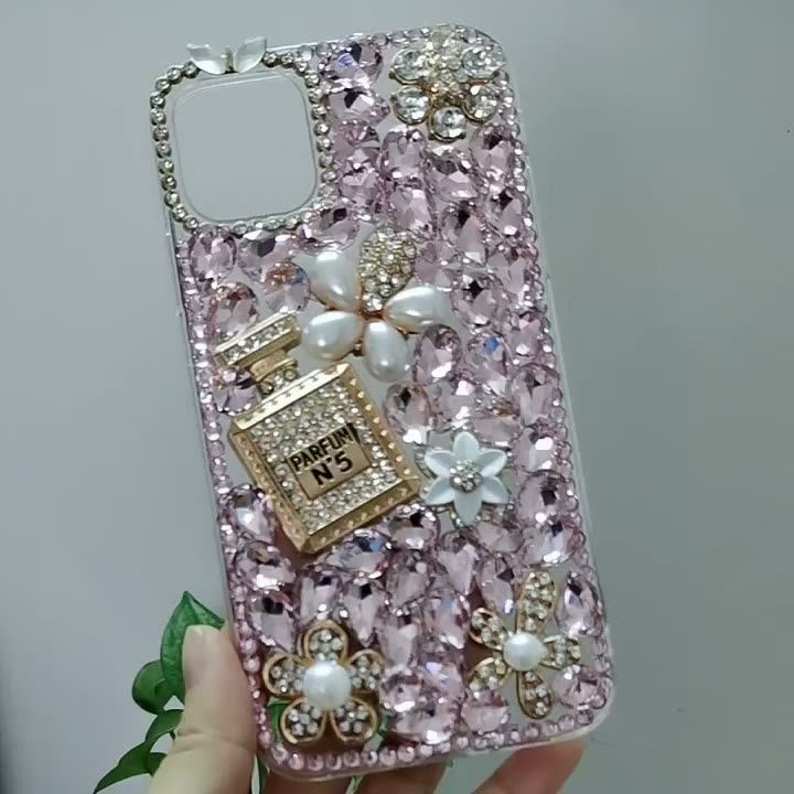Luxury Diamond Perfume Bottle Shaped Handmade Phone Case Cover For