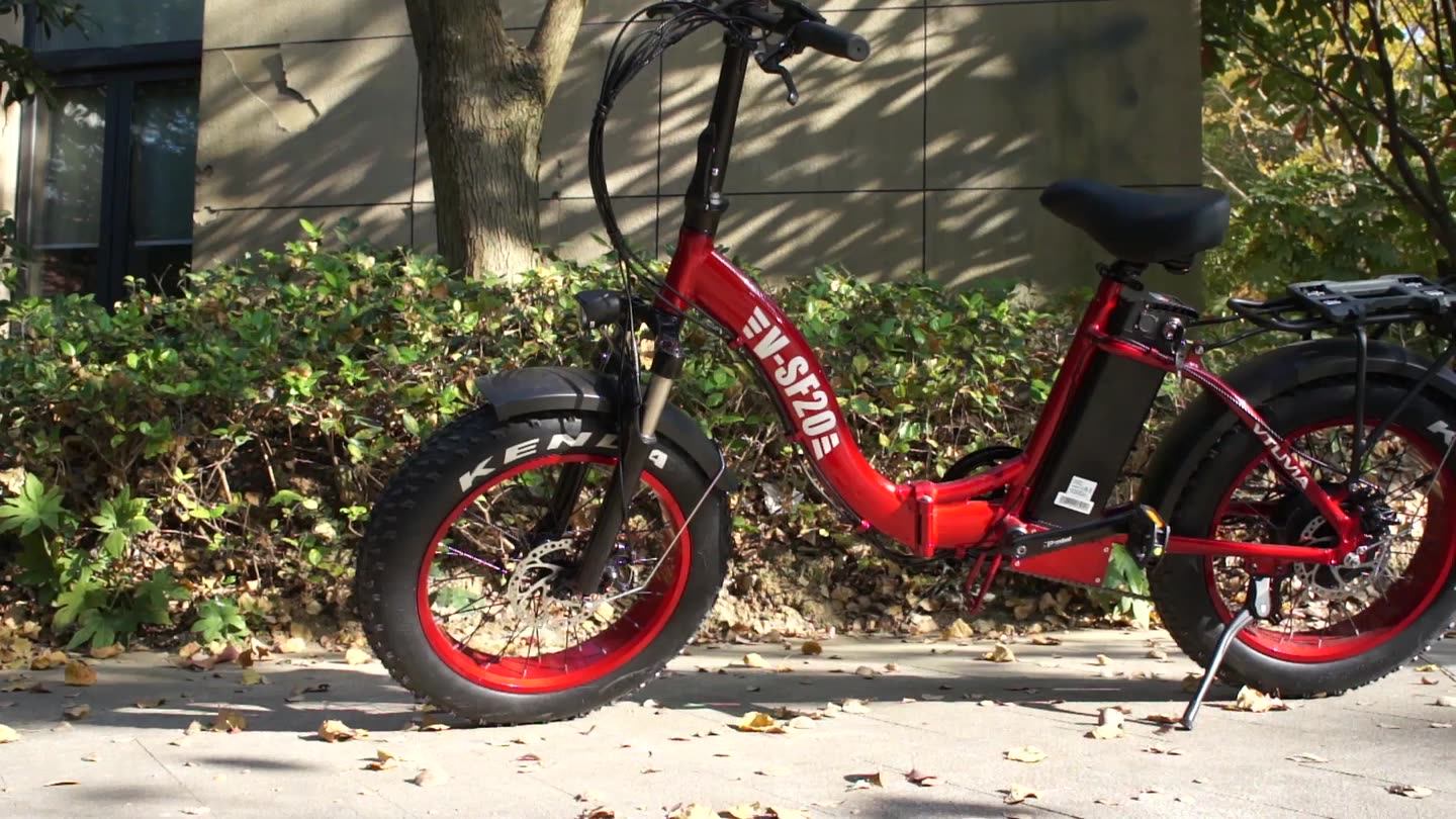 20inch 48v 750w Folding Bike Step Through Fat Tire Electric Bike Ship