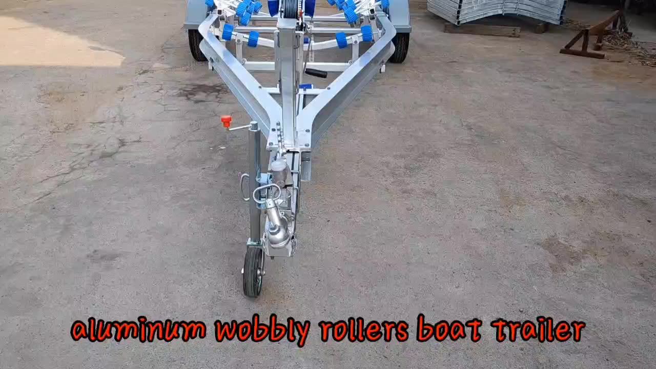 22ft Tandem Axle Wobbly Rollers Aluminum Boat Trailer Loading 2400kgs