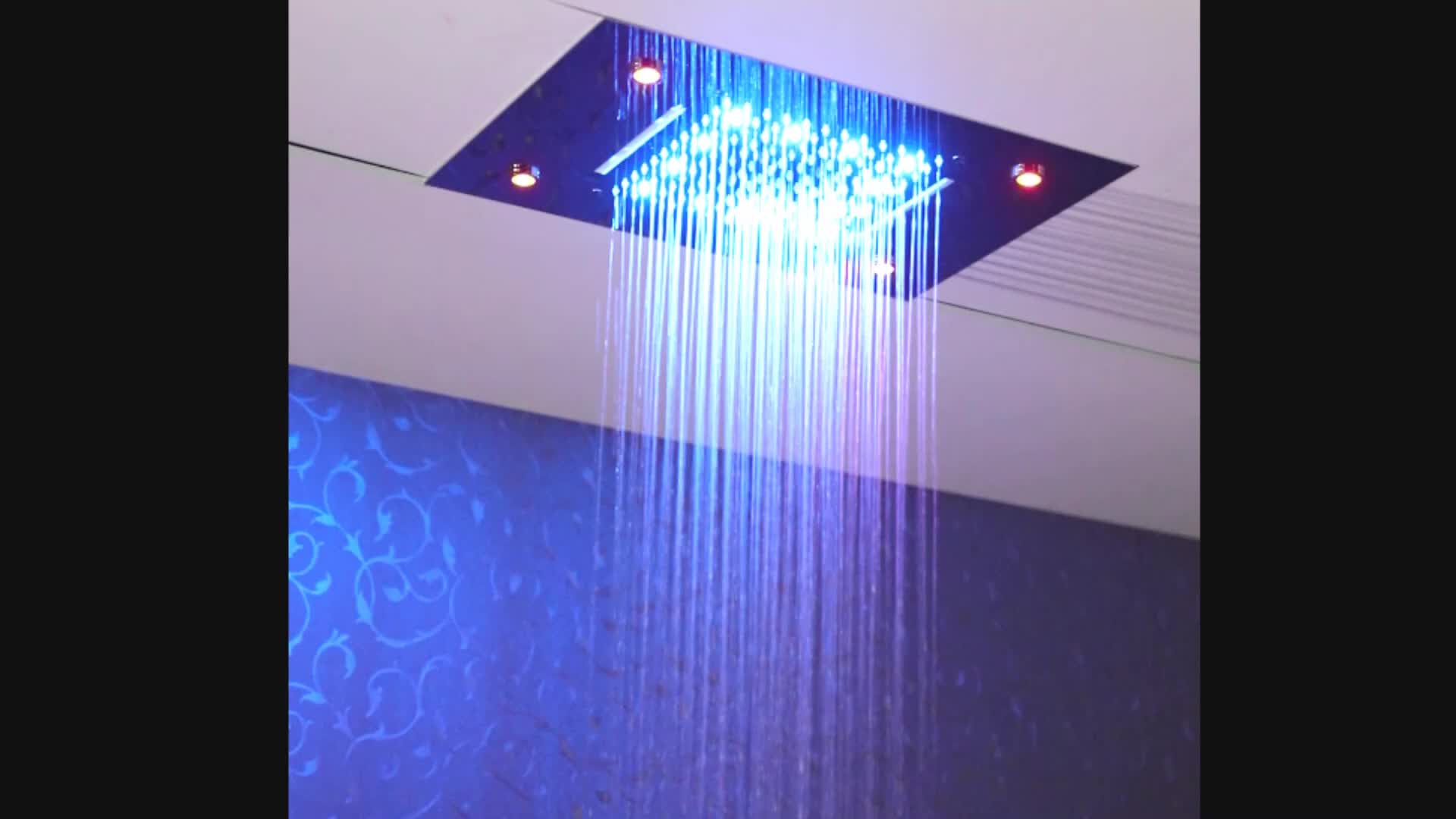 Waterfall Shower Head Set Ceiling Concealed Luxury 2 Function Shower