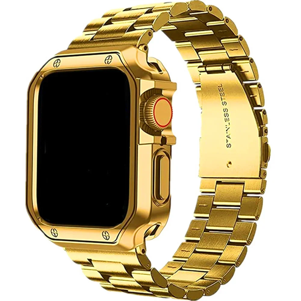 Стальной ремешок для Apple Watch, защитный чехол, набор