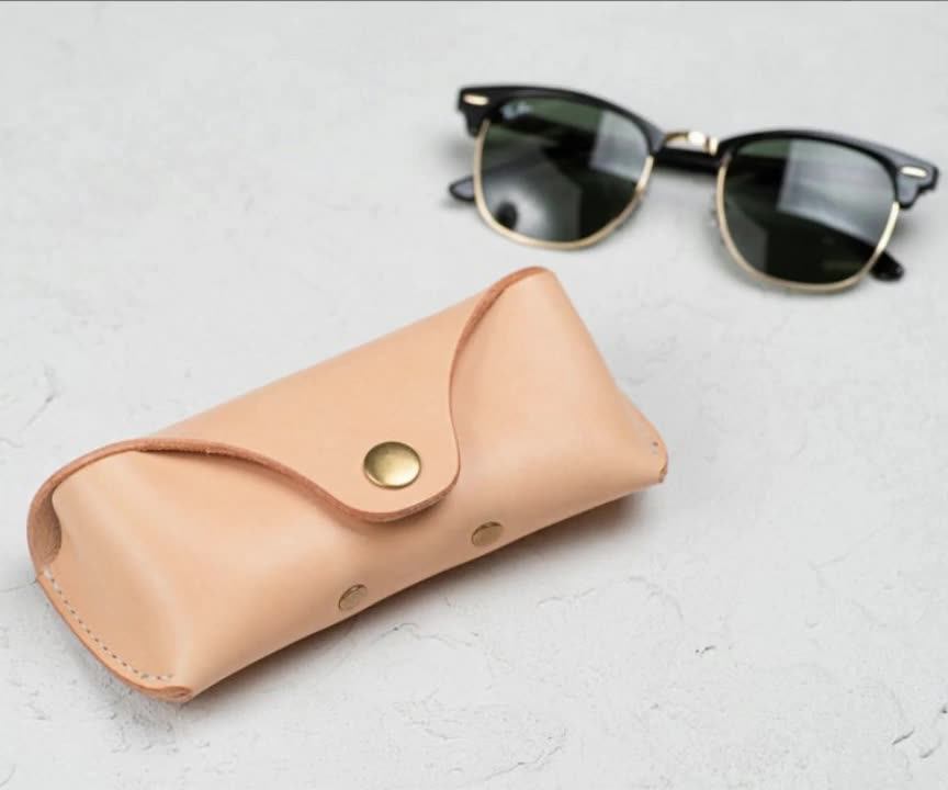 Custom Logo Genuine Leather Sunglass Box Packaging Anti Pressure