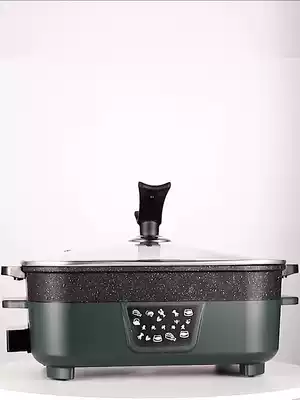 Korean electric cooker plug-in electric hot pot multifunctional non-stick household double-tube electric wok cooking Yuanbao pot