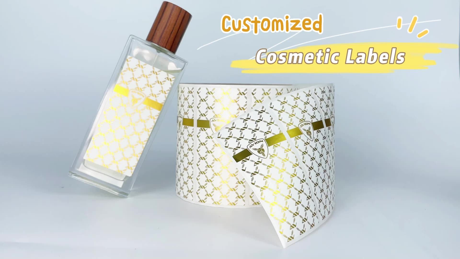 Custom Vinyl Adhesive Logo Sticker Paper Custom Printing Cosmetic 30ml 60ml Bottle Labels Bottle