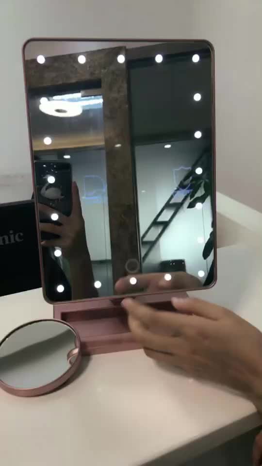 Hot Selling Professional Square Lighted Cosmetic Standing Make Up