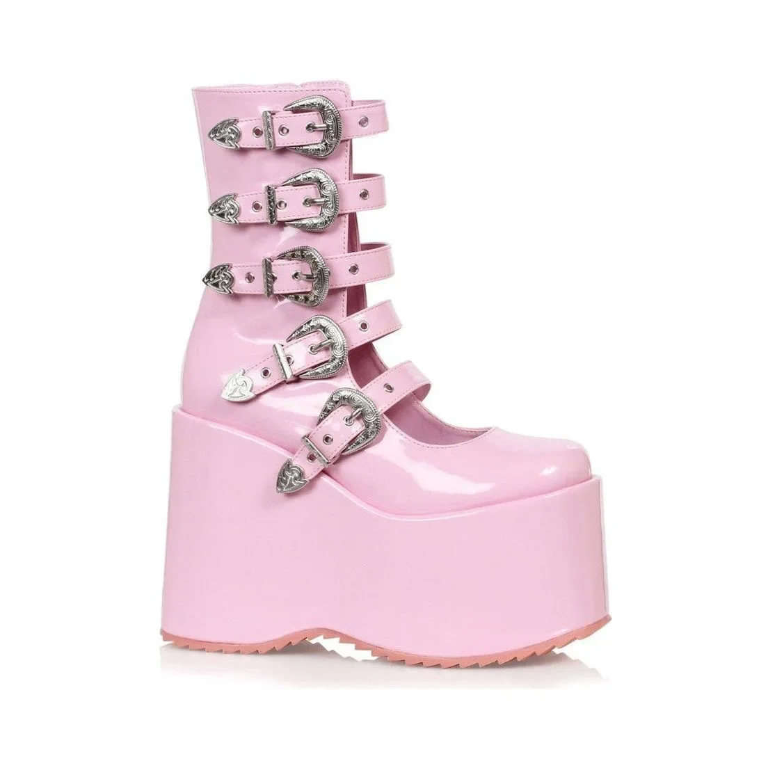Platform shoes Lolita Punk Diablo Cosplay Lolita Shoes Boots Pink Buckle