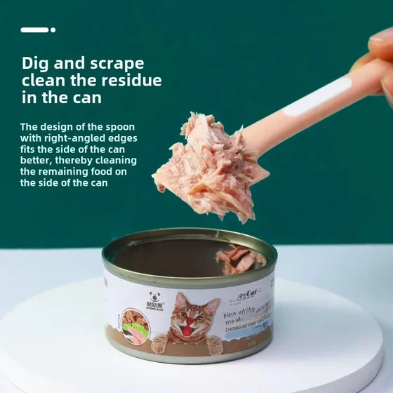 Cat canned Spoon Dog wet food pet feeding and stirring long handle cat spoon can open cover pet canned spoon