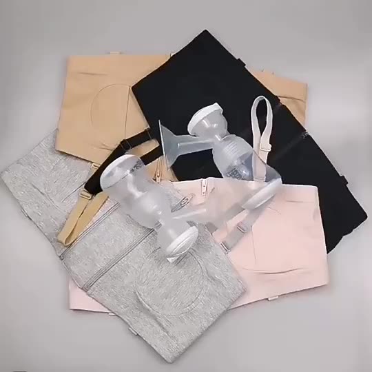Wholesale Women's Front Zipper Handsfree Breast Pump Underwear