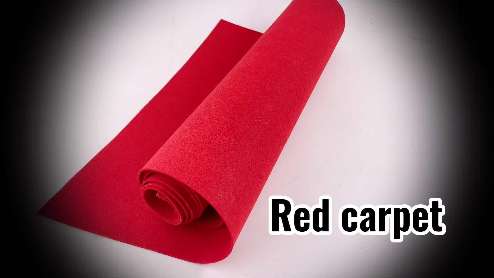 Used Event Polyester Needle Punch Roll Non Woven Red