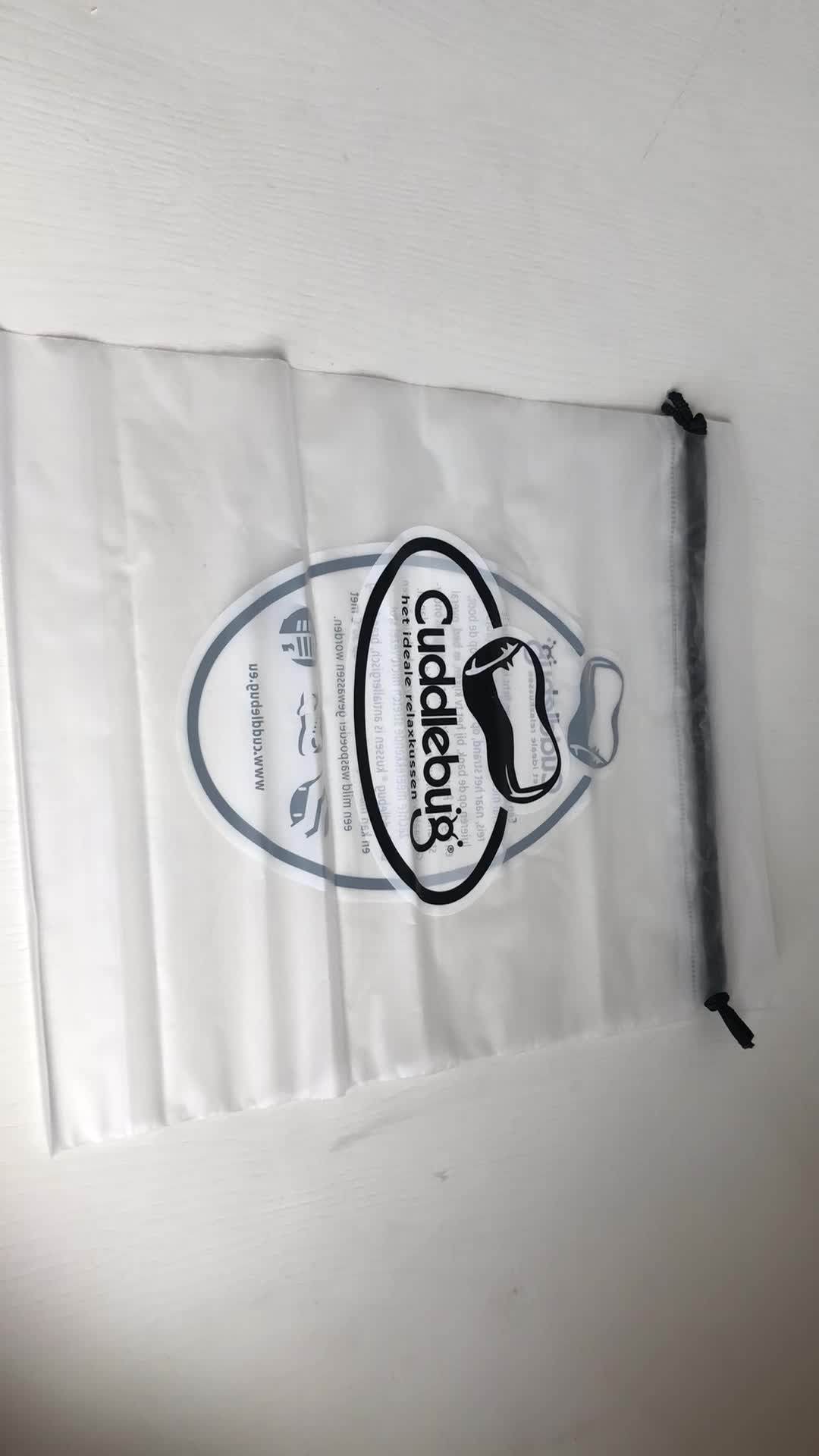 Thick Frosted Cpe Plastic Custom Logo Printed Poly Pull String Bags