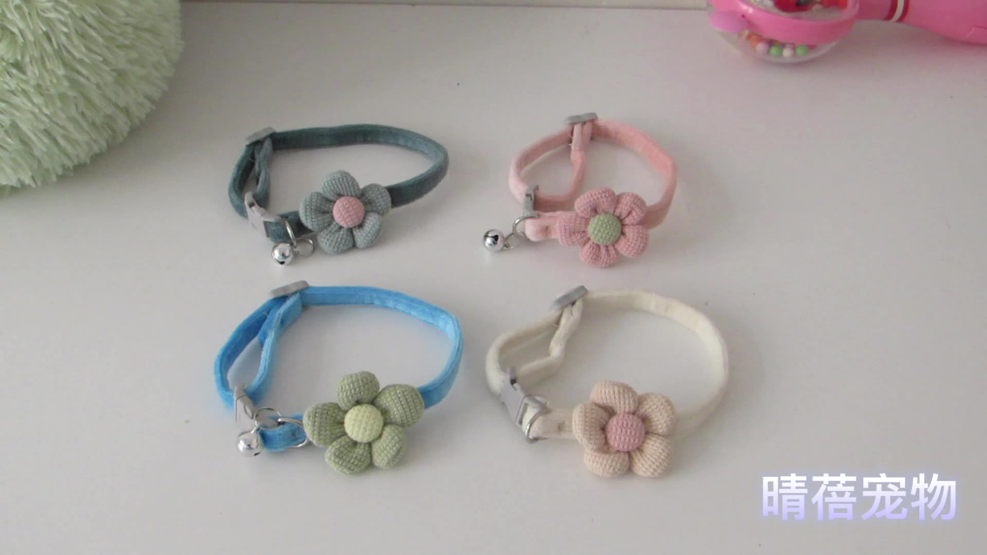 2022 new factory direct sales cute flowers cartoon rabbit cat collar small dog puppy puppy neck collar