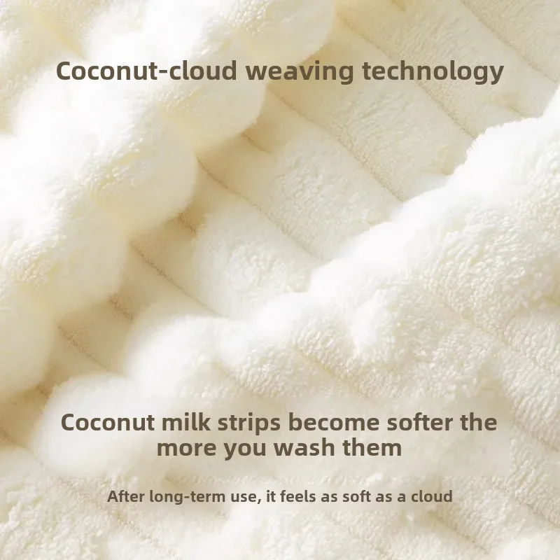 Bamboo Node Fleece Bath Towel Wrap Absorbent Home Towel Soft Thick Quick Drying Non-Fall Hair Children Adults Shower General Use