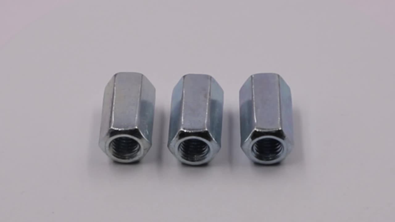 Hex Coupling Nuts Carbon Steel Din6334 Zinc Long Sleeve Nut Buy